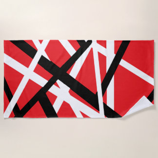 Toalha De Praia Gráfico Preto, Vermelho e Branco