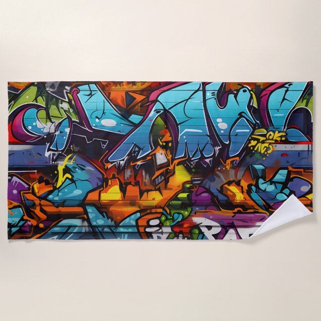 Toalha De Praia Grafite Beach Towel (Frente)