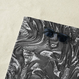 Toalha De Praia Grafite de cinza curvado em textura áspera