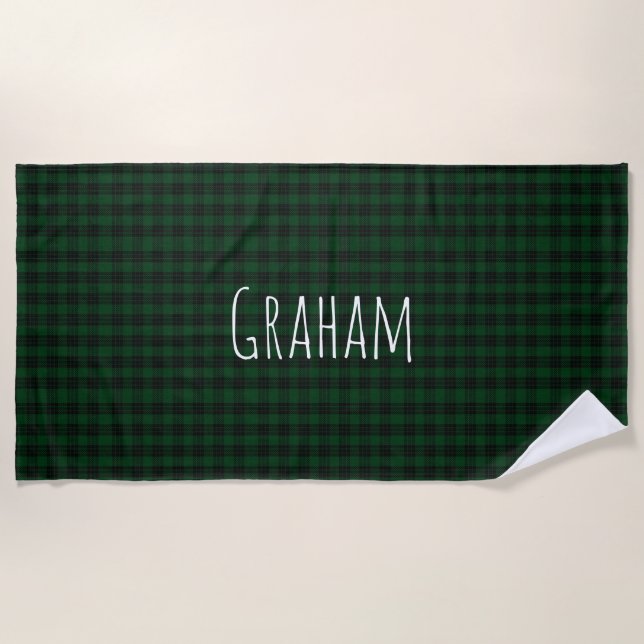 Toalha De Praia Graham Tartan Xadrez Beach Towel (Frente)