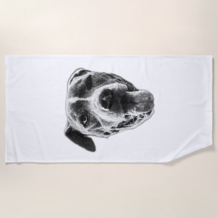 Toalha De Praia Grande Rosto, Humor Sunny — Combinação Pitbull