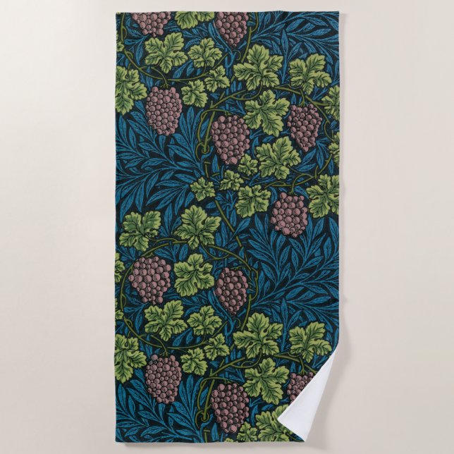 Toalha De Praia Grapevine (por William Morris) (Frente)