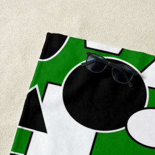 Toalha De Praia Green Bauhaus Collage