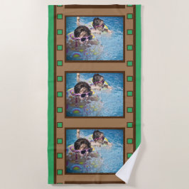 Toalha De Praia Green Retro Film Strip Photo Beach Towel