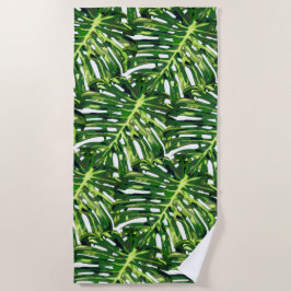 Toalha De Praia Green Tropical Leaves Beach Towel