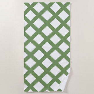 Toalha De Praia Green White Checker Diamond Pattern