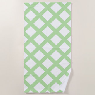 Toalha De Praia Green White Checker Diamond Pattern