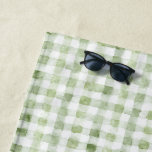 Toalha De Praia Green White Plaid<br><div class="desc">Green White Plaid</div>