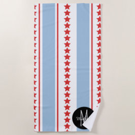 Toalha De Praia Greve Vertical Patriótica e Estrelas