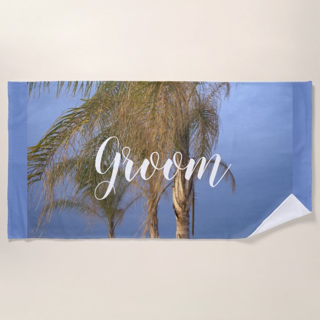 Toalha De Praia Groom Palm Trees Beach Towel (Frente)