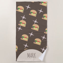 Toalha de Praia Groovy Burger Chocolate Name