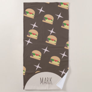 Toalha de Praia Groovy Burger Chocolate Name
