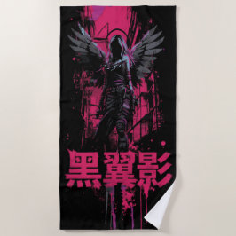 Toalha De Praia Guerreiro de Asa Negra – Design Japonês Kanji