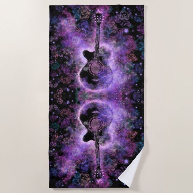 Toalha De Praia Guitar Music Beach Towel (Frente)