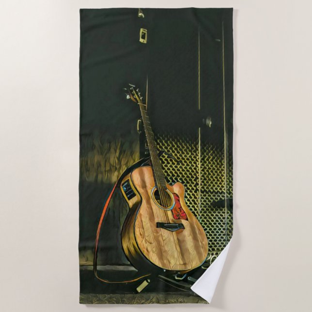 Toalha De Praia Guitarrista (Frente)