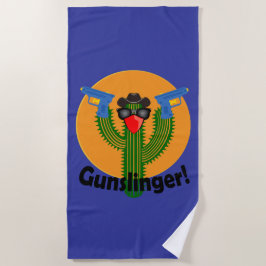 Toalha De Praia Gunslinger Cactus Design - Beach Towel