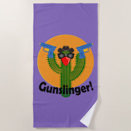 Toalha De Praia Gunslinger Cactus Design - Beach Towel