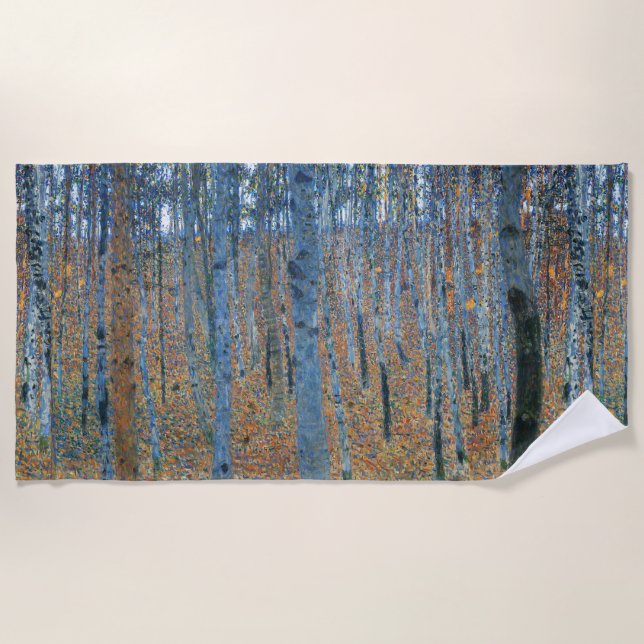 Toalha De Praia Gustav Klimt Beech Tree Grove (Frente)