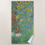 Toalha De Praia Gustav Klimt - Jardim do País com Girassóis<br><div class="desc">Jardim do País com Girassóis/Jardim de Fazenda com Girassóis - Gustav Klimt em 1905-1906</div>