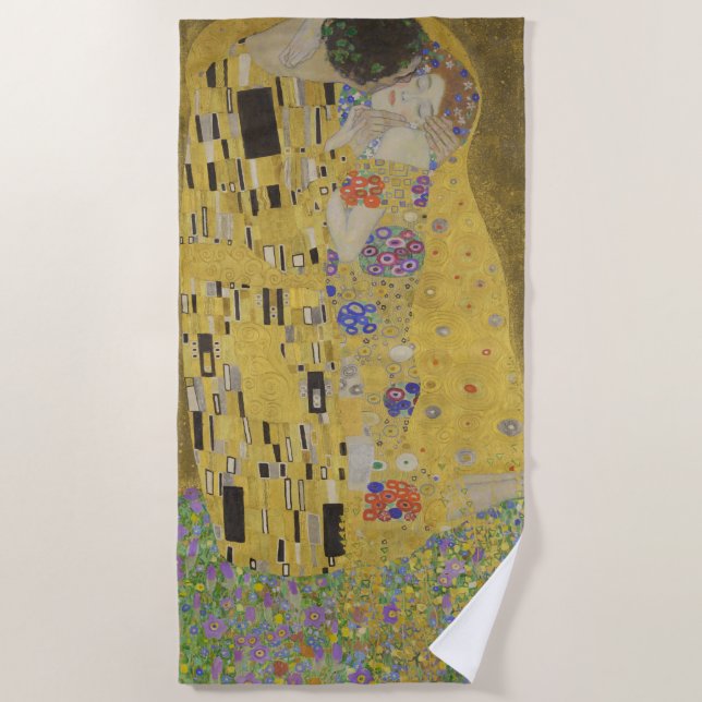 Toalha De Praia Gustav Klimt O Beijo (Frente)