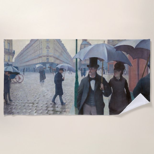 Toalha De Praia Gustave Caillebotte - Paris Street; Rainy Day (Frente)