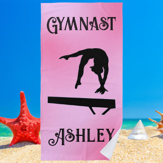 Toalha De Praia Gymnast de Blush do Beam de Balanceamento