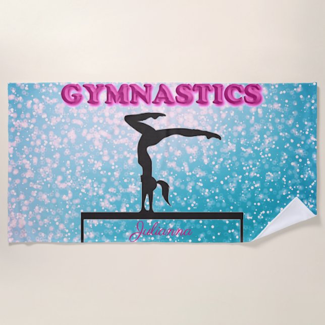 Toalha De Praia Gymnastics Balance Beam Sparkle (Frente)