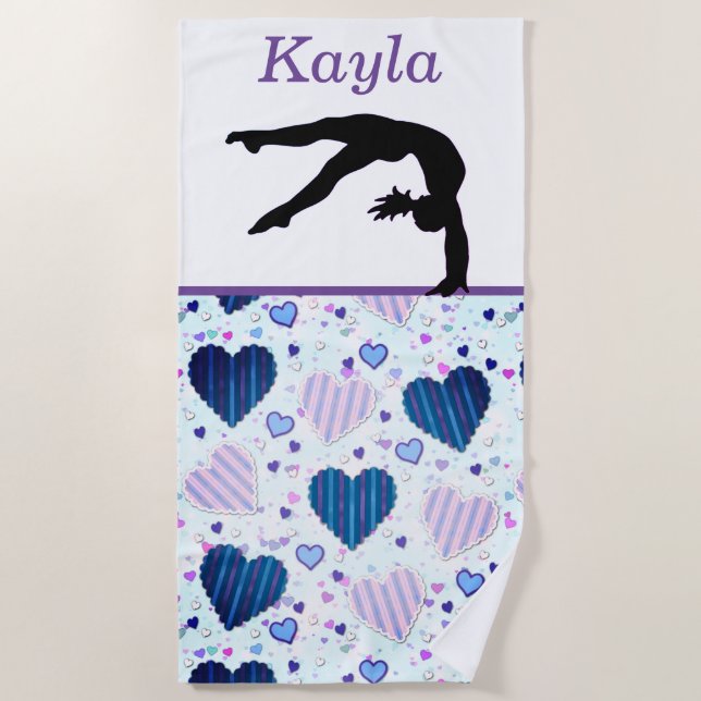 Toalha De Praia Gymnastics Handspring Sobre Hearts Beach Towel (Frente)