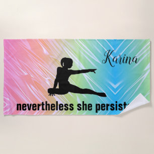 Toalha De Praia Gymnastics Rainbow "Apesar De Ela Persistir"