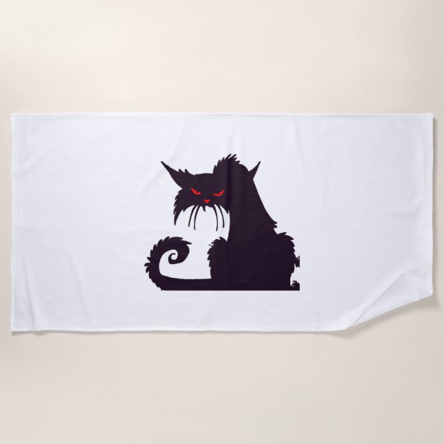 Toalha De Praia Halloween Cat (Frente)
