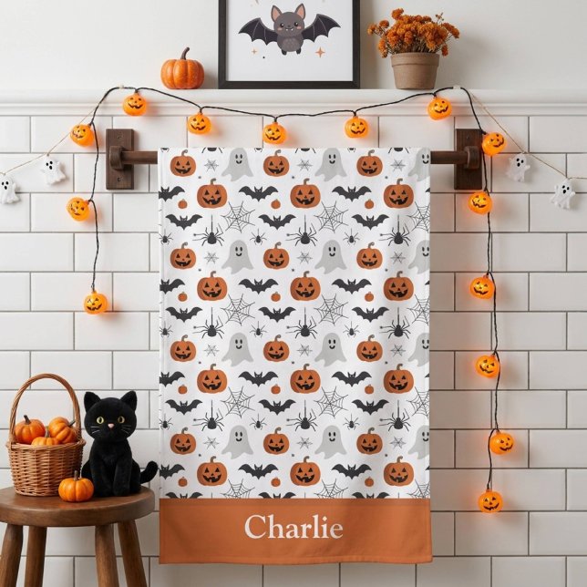 Toalha De Praia Halloween Fofo Personalizado (Criador carregado)