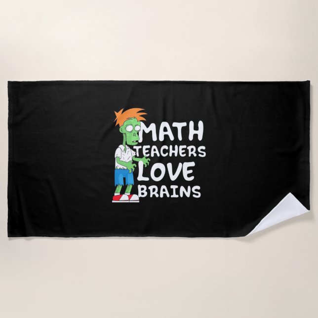 Toalha De Praia Halloween Math Teacher Love (Frente)