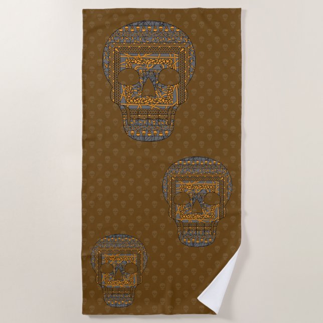 Toalha De Praia Halloween Skull Beach Towel (Frente)