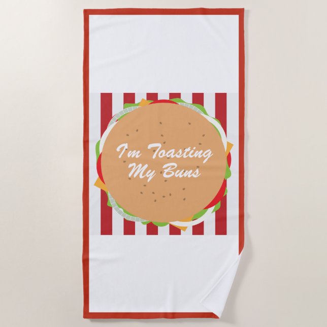 Toalha De Praia Hamburger bolo branco-branco-grisalho branco-grisa (Frente)