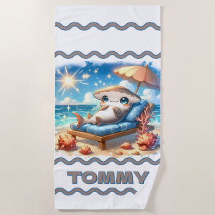 Toalha De Praia Hammerhead Haven: Uma Fuga De Baixo Personalizada
