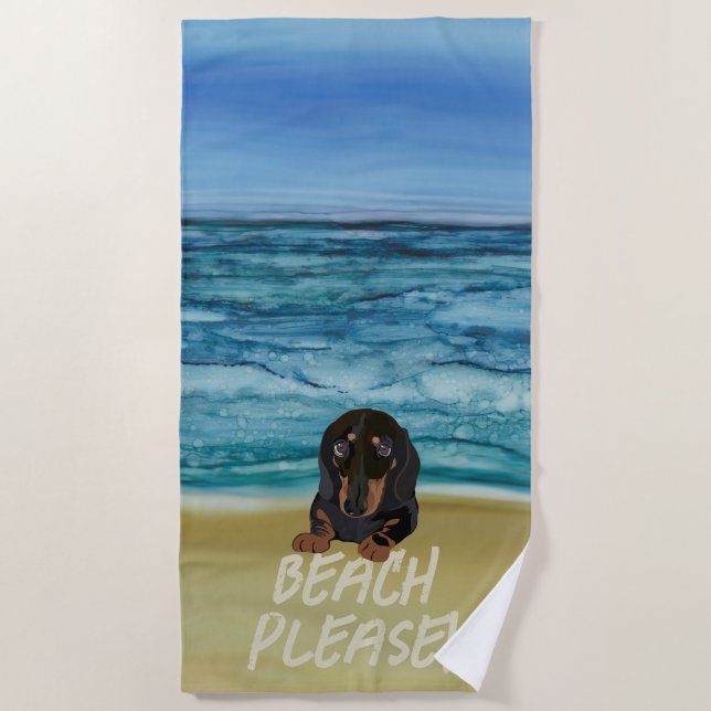 Toalha De Praia Happy Dachshund Beach Towel (Frente)