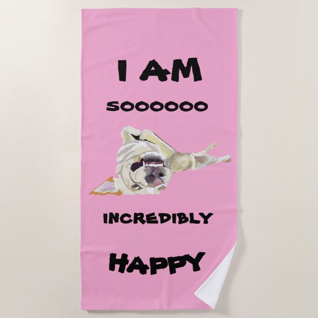Toalha De Praia Happy Dog Beach Towel (Frente)