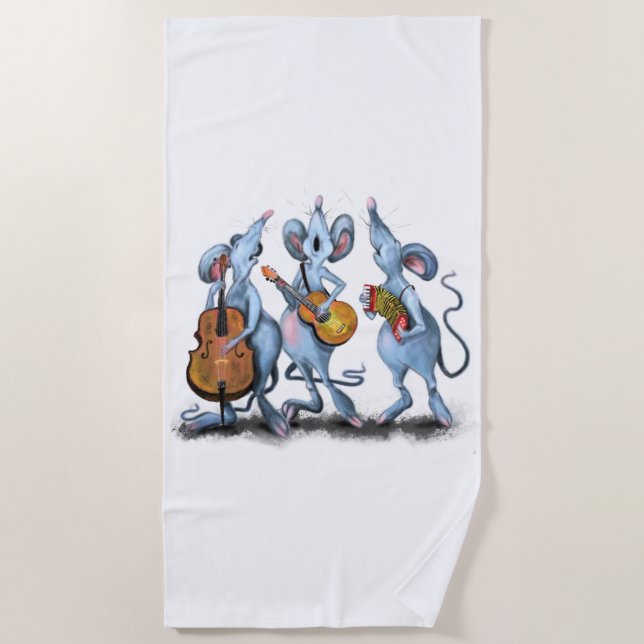 Toalha De Praia Happy Mouses Banda Música Beach Towel (Frente)