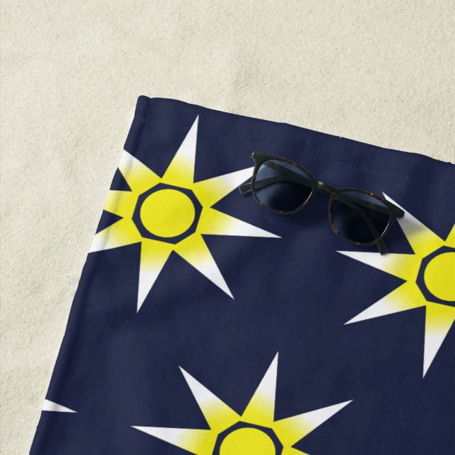 Toalha De Praia Happy Positive Magic Sun Pattern Beach Towel (In Situ)