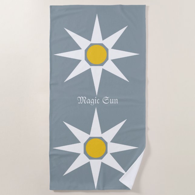 Toalha De Praia Happy Positive Magic Sun Pattern Beach Towel (Frente)