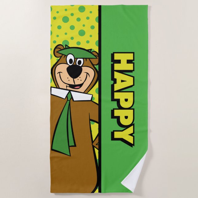 Toalha De Praia Happy Yogi Bear (Frente)