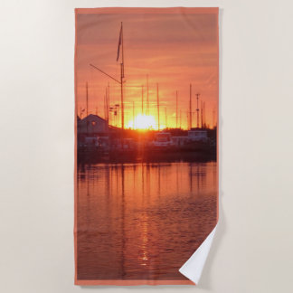 Toalha De Praia Harbour Sunset Beach Towel