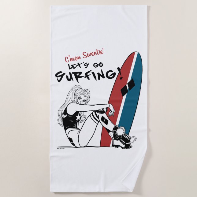 Toalha De Praia Harley Quinn - Surfe em Vamos (Frente)