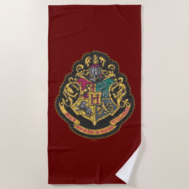 Toalha De Praia Harry Potter | Hogwarts Crest (Frente)