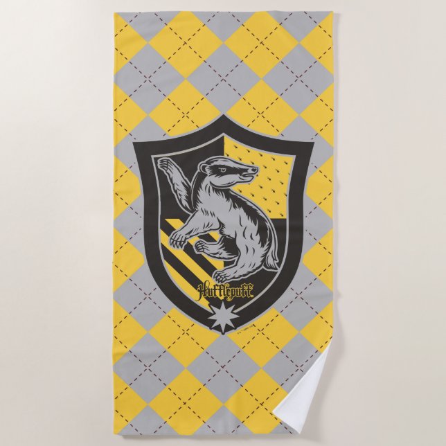 Toalha De Praia Harry Potter | Hufflepuff House Pride Crest (Frente)