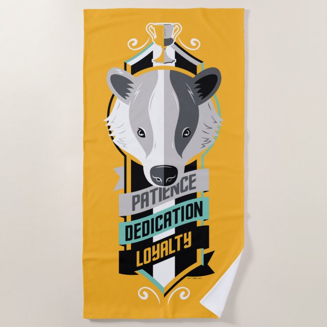 Toalha De Praia Harry Potter | HUFFLEPUFF™ Portas Sigil (Frente)