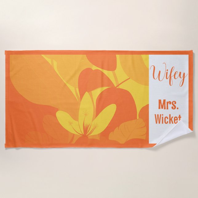 Toalha de praia havaiana personalizada (Frente)