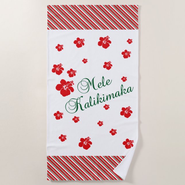 Toalha De Praia ~ havaiano Mele Kalikimaka do Natal (Frente)