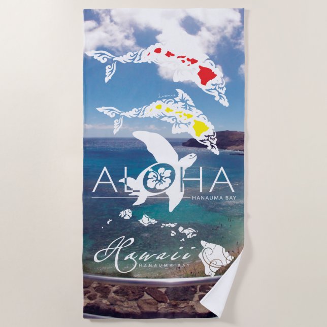 Toalha De Praia Hawaii Islands Aloha (Frente)
