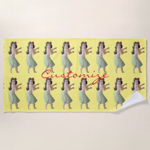 Toalha De Praia Hawaiian Hula Dancers Thunder_Cove Beach Towel